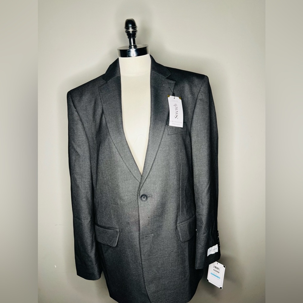 COPY - J.M HAGGAR MENS SUIT JACKET CLASSIC FIT STRETCH GRAY COLOR 40R